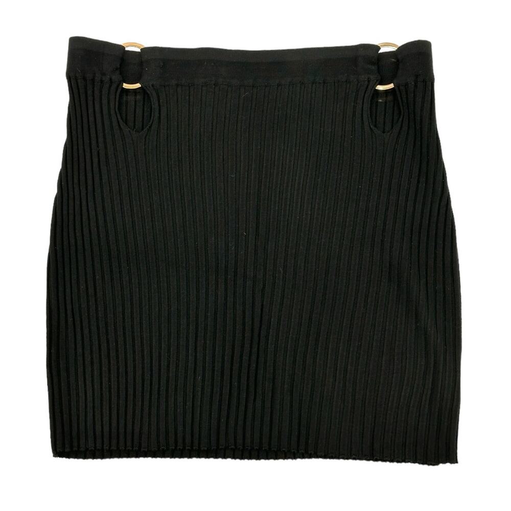 Princess Polly Skirt Womens 8 Nina Rib Knit Mini Black Club Party Sexy Date Nite